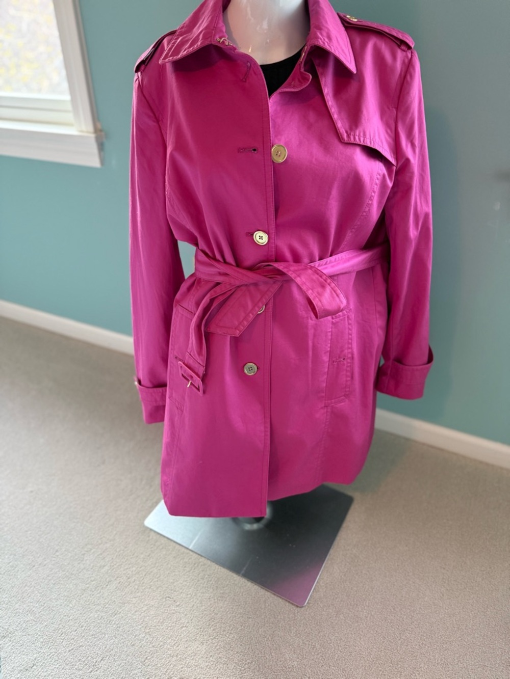 Banana Republic Women's Bright Pink Trench Coat